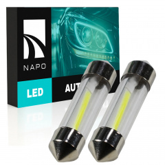Комплект світлодіодних ламп Napo LED SJ-COB-A 36mm C5W C10W 2 шт Білий (2529339200) Київ