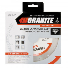 Диск алмазный GRANITE SEGMENTED TURBO 180 мм 9-01-180 Киев