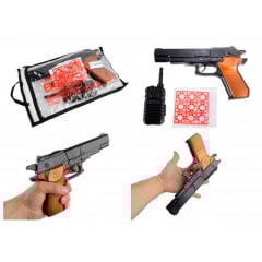 Игрушечный пистолет B60 Golden Gun с пистонами и игрушечной рацией 252GG Доманёвка