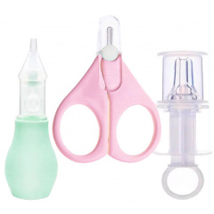 Набор ножницы аспиратор и шприц-дозатор 2Life 3 предмета Розовый/Мятный (vol-9949) Бердянск