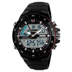 Чоловічий годинник Skmei 1016 Shark Black Ромны