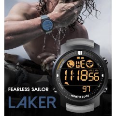 Наручний годинник чоловічий North Edge Laker Black 5BAR Чорний (2704) Изюм