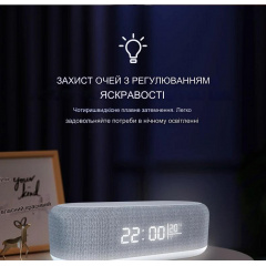 Годинник електронний настільний з бездротовою зарядкою Original LED 4в1 Сріблястий (YZ-6) Нове
