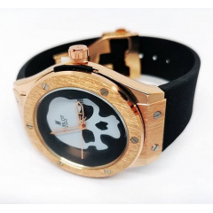 Чоловічий наручний годинник Hublot з черепом 45 мм Золотий (2104618465) Нововолинськ
