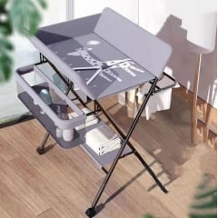 Складаний регульований пеленальний столик UrbanKit з органайзером для речей 60x80 см Сірий (Dtsk79) Дрогобич