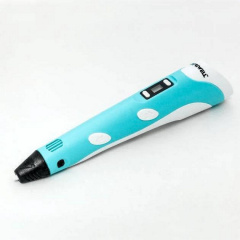 3D Ручка Smart Pro 3D Pen з РК-дисплеєм Набір Еко пластика 109м Трафарети Блакитний Киев
