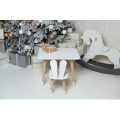 Столик дитячий та стільчик No Brand Зайчик 46х60х45 см Білий (2030752312) Новая Прага