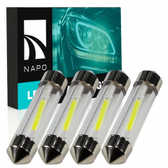 Комплект світлодіодних ламп Napo LED SJ-COB-A 41mm C5W C10W 4 шт Білий (2529805618) Шостка