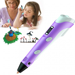 3D ручка c LCD дисплеем и комплектом эко пластика для рисования 3DPen Hot Draw 3 Violet Кременчуг