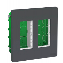 Встраиваемая установочная коробка Schneider Electric NU172454 Unica System+ 2х2 (антрацит) Чернівці