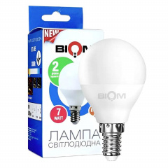 Светодиодная лампа Biom BT-566 G45 7W E14 4500К матовая (00-00001420) Тернопіль