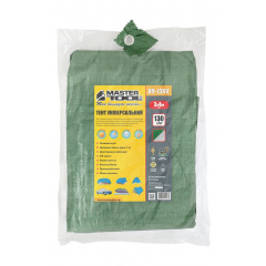 Тент MASTERTOOL GM 3х4 м двосторонній 130 г/м² хакі/срібло (89-1304) Костополь