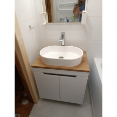 Пластикова тумба підлогова The MIX Кварта зі стільцем і чашею Мона 80х80х45 см Токмак