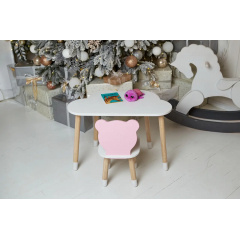 Столик дитячий та стільчик No Brand Хмара Ведмедик 46х70х40 см (2015349011) Новая Прага