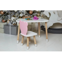 Столик дитячий та стільчик No Brand Хмара Ведмедик 46х70х40 см (2015349011) Новая Прага