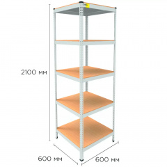 Металевий стелаж Emby Light Series 2100х600x600 мм 5 полиць ДСП до 100 кг Киев