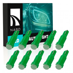 Комплект світлодіодних ламп Napo LED T5-1led-A T5 W1,2W 10 шт Зелений (2441245043) Київ