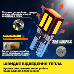 Комплект світлодіодних ламп Napo PRO T10-7020-7smd W5W T10 2 шт Білий (2495404003) Київ