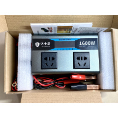 Інвертор перетворювач напруги з 12/24V в 220V 1600W з USB та дисплеєм OEM (INV1600) Орехов