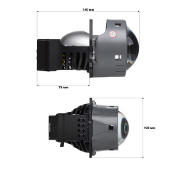Комплект світлодіодних лінз Kamiso Aozoom ALPD-07PLUS Bi-LED 47/55W TIR Classic Оріхів