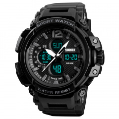 Годинник наручний Skmei 1343 Black 1343BK (15945-hbr) Васильков