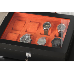 Скринька для зберігання годинників Salvadore WB/3420/8.BL-OR 320х245х87 мм Чорно-помаранчевий Ворожба