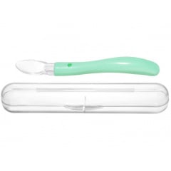 Силиконовая ложка для кормления ребенка в контейнере 2Life 16,3х2,1 см Мятный (vol-10178) Днепр