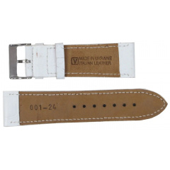 Ремінець для годинника Mykhail Ikhtyar зі шкіри 24 мм Білий (S001-24S white) Оріхів