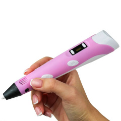 3D ручка c LCD дисплеем 3DPen Hot Draw 3 Pink+Досточка+Ножницы+Комплект эко пластика для рисования 109 метров Кривой Рог