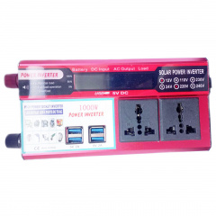 Автомобильный инвертор Solar Power Inverter 017 c 12V на 220V 1000W модифицированная синусоида Red (11060-hbr) Бердичів
