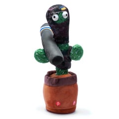 Танцующий поющий кактус Патриот Тарас с джавелином Dancing Cactus с подсветкой 32 см повторюшка и USB зарядка Дніпро