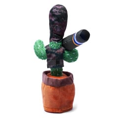 Танцующий поющий кактус Патриот Тарас с джавелином Dancing Cactus с подсветкой 32 см повторюшка и USB зарядка Дніпро