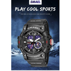 Часы наручные мужские Smael 8007 Black (15170-hbr) Вознесенск