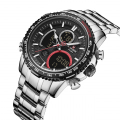 Часы мужские наручные Naviforce Fire NF9182 Silver Black NF9182 S/B (15216-hbr) Умань