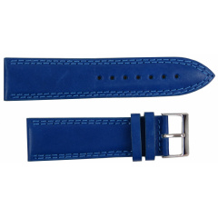 Ремешок для часов кожаный Mykhail Ikhtyar ширина 24 мм Синий (S24-308S blue) Киев