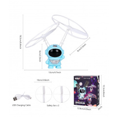 Індукційна іграшка з сенсорним керуванням GSL Астронавт з підсвічуванням Блакитний Ладан