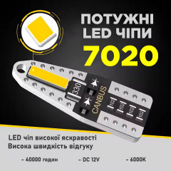Комплект світлодіодних ламп Napo PRO T10-7020-2smd W5W T10 2 шт Білий (2495409530) Бровары