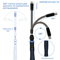 Викрутка з набором біт Inspire KS-840170 170в1 Чорно-синій Чернігів