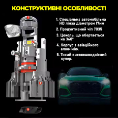 Комплект світлодіодних ламп Napo Model GL H4 6500K 10000LM 2 шт Білий (2562803579) Херсон