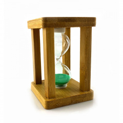 Пісочний годинник в бамбуку No Brand Time is Money 3 хв Зелений пісок (DN29766D) Полтава