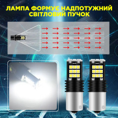Комплект світлодіодних ламп Napo LED 1156-3030-24smd P21W 1156 BA15S 2 шт Білий (2474850861) Конотоп