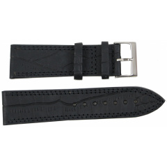 Ремешок для часов кожаный Mykhail Ikhtyar 24 мм Черный (S24-619S black) Володарск-Волынский