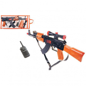 Игрушечный атомат АК трещотка с игрушечной рацией Golden Gun 810GG