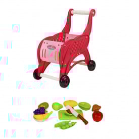 Продуктовий візок і продукти на липучках Beibe Good 889-137 /138 Рожева
