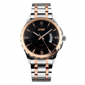 Чоловічий наручний годинник Skmei 9069 Сріблясто-золотистий