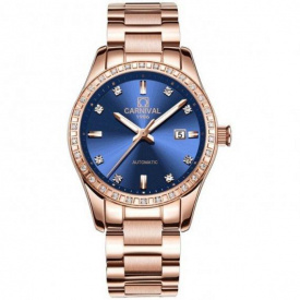 Годинник жіночий механічний класичний Carnival Maldives Золотистий