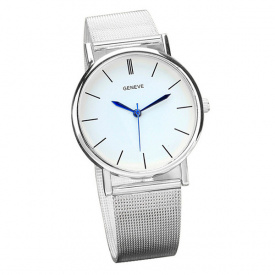 Наручний годинник жіночий Geneva Steel Silver Сріблястий (800)