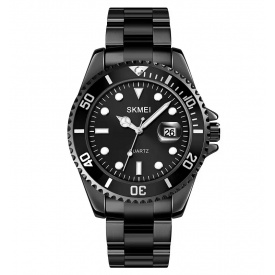Годинник чоловічий наручний Skmei 1779 на сталевому браслеті Чорний