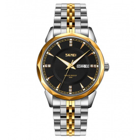 Годинник чоловічий класичний Skmei 9268 Золотисто-сріблястий