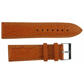 Кожаный ремешок для часов под крокодила Mykhail Ikhtyar ширина 24 мм Рыжий (S24-418S orange)